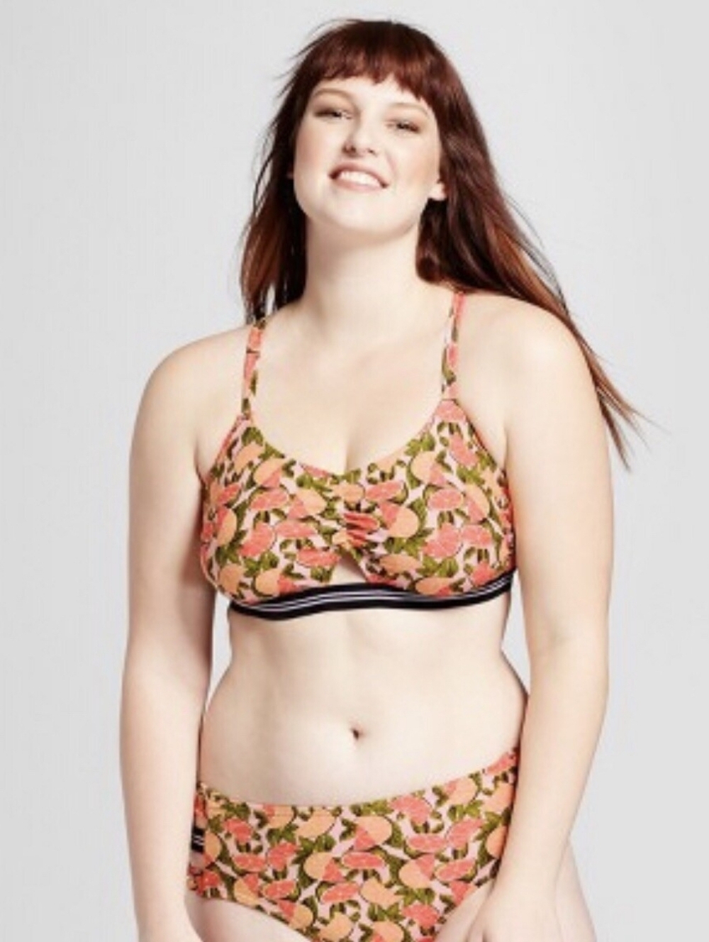 Xhilaration‎ Pink Floral Plus Bikini Swimsuit 22w 24w Top And Bottom